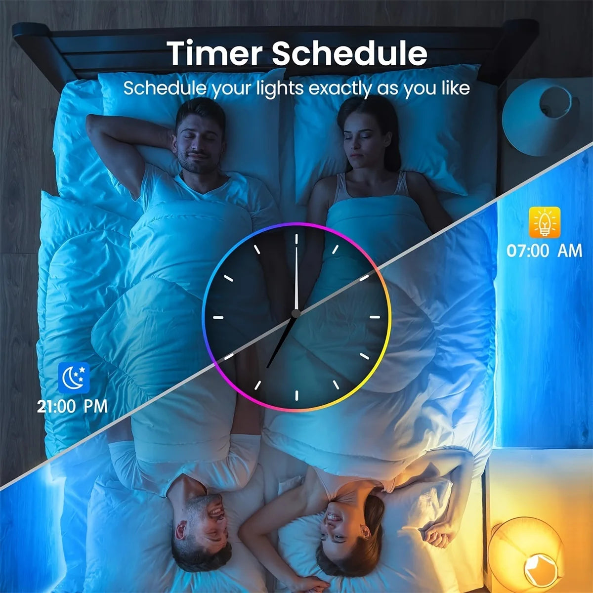 30 LEDS/meter LED Strip Bluetooth APP Control With Battery And US plug Power Supply For Home Decoration  And Ambient Lighting Shopifynow