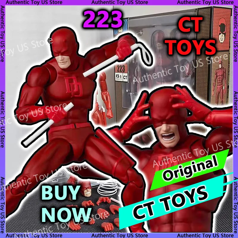 100% Original Ct Toys Daredevil Mafex 223 Comic Version Figure SHF Anime Action Figurine Statue Model Custom Gifts Kids Toys Shopifynow