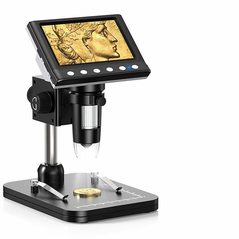 Hayve 4.3'' Digital Microscope 1000X Coin Microscope 1080P Video Microscope for Adult Soldering Microscope With 8 LEDs , PC View Shopifynow