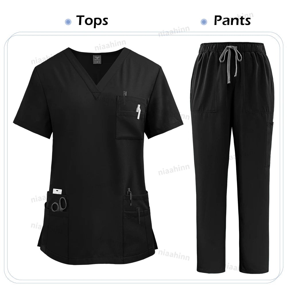 High Quality Medical Clothing for Women Uniform Nurse Lab Coat Unisex Wholesale Tops and Pants Suits Nursing Scrubs Uniforms Set - Shopifynow