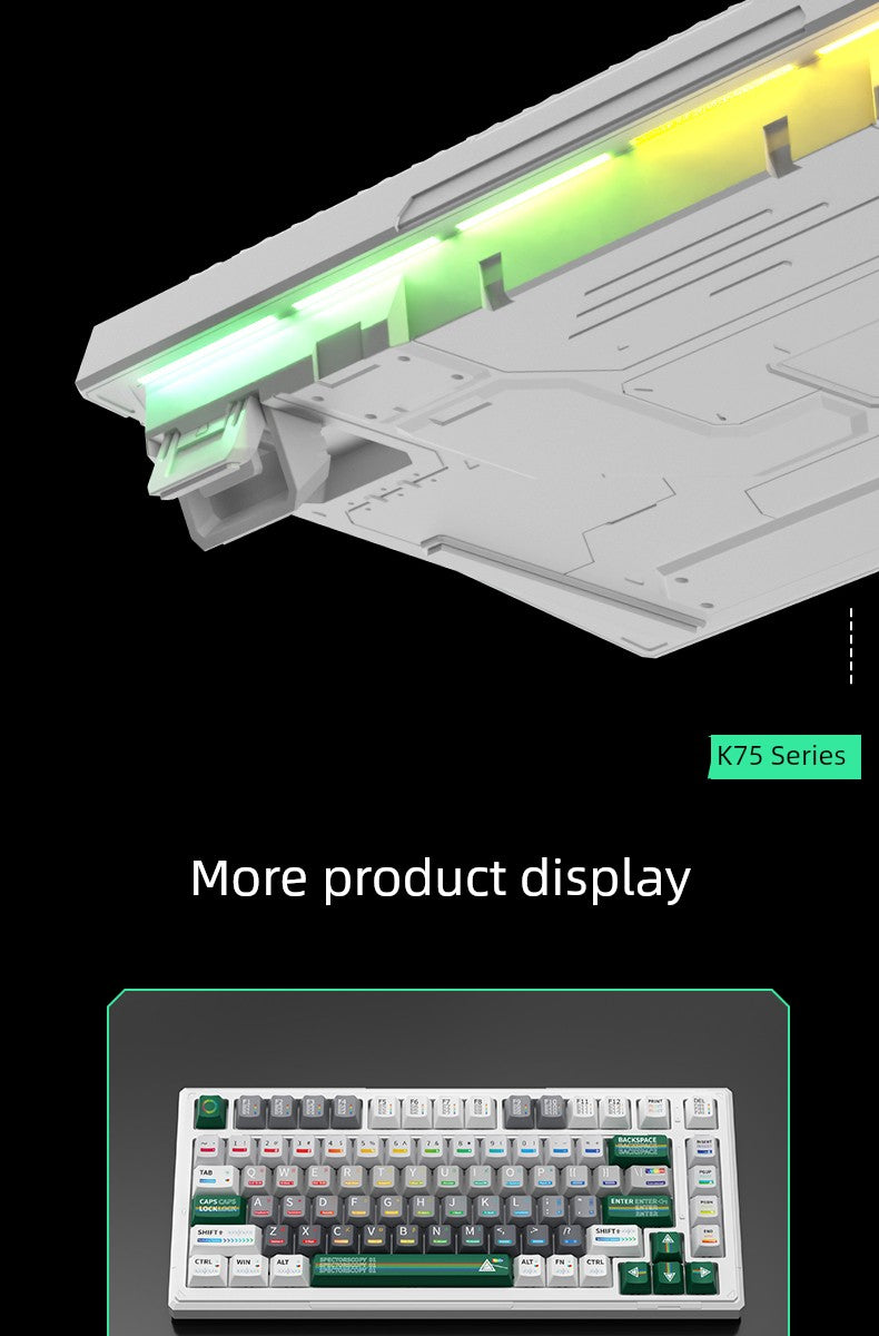 Ikbc Customized Mechanical Keyboard K75 Spectrum Three-Mode RGB Wired Wireless Bluetooth E-Sports Games Office Keyboard Shopifynow