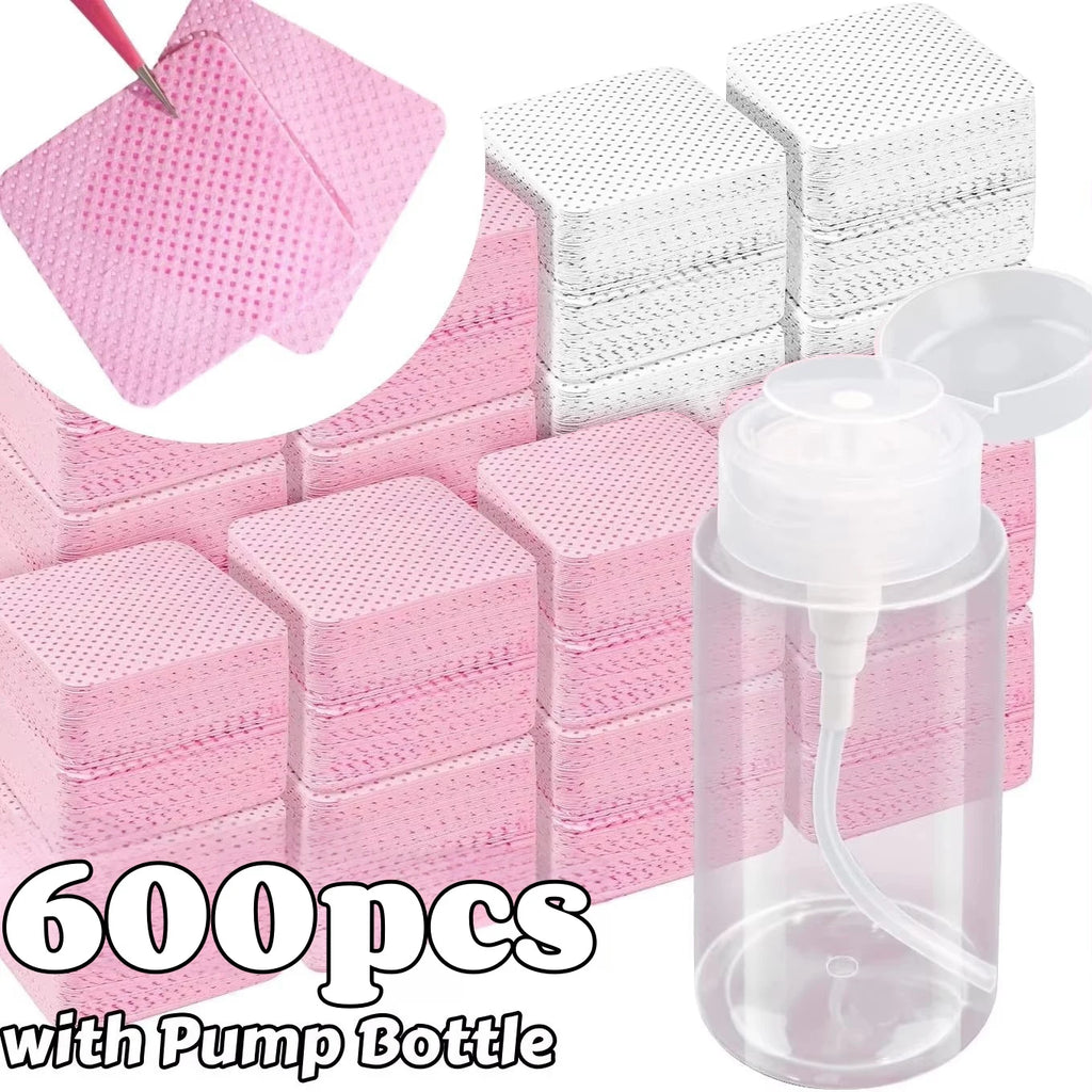 20/600pcs Lint-Free Nail Wipes Gel Cleansing Tissues Aluminum-Free Nail Polish Remover Pads for NaiArt Beauty Cleaning Care Tool - Shopifynow
