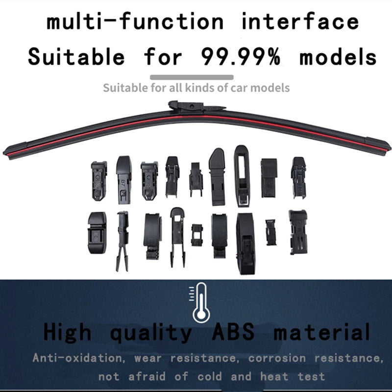 Car Windshield Wiper blades Universal Soft Double layer Rubber Frameless Bracketless car wipers 14" 16" 19" 20" 21" 22" 24"26"
