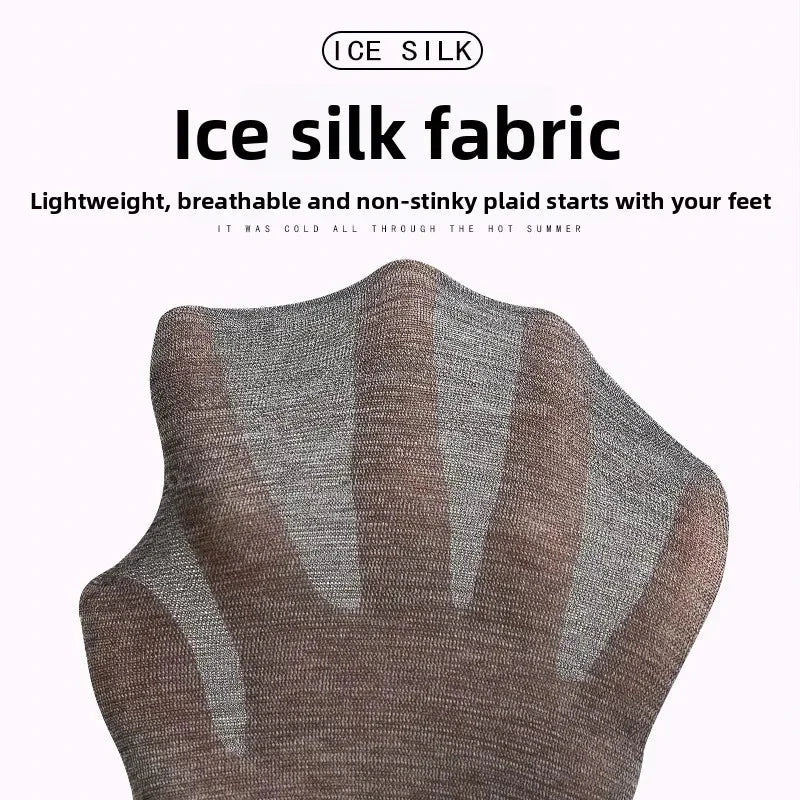 5pairs Men's Summer Ice Silk Crew Socks Breathable Moisture Wicking Anti Odor Business Casual Sports Socks Stockings Shopifynow