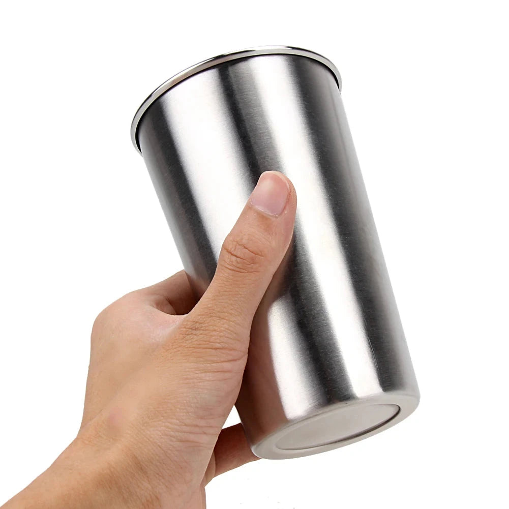 350 500ML Stainless Steel Cups with Juice Beer Glass Portion Cups 16oz Tumbler Pint Metal Kitchen Drinking Mug Bar Supply 1-5Pcs Shopifynow