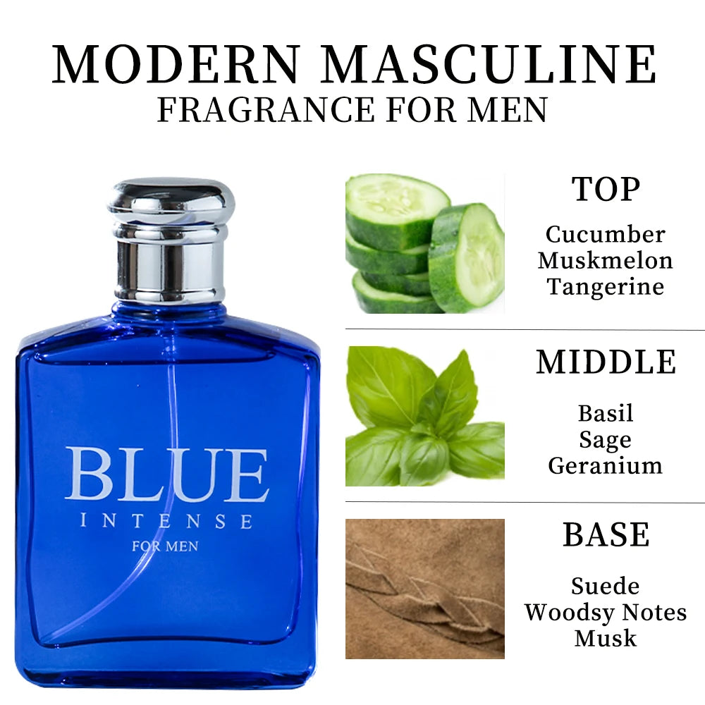 BLUE CHARM Eau de Parfum Spray 3.4 Ounce / 100 Ml  Multi-Layered Fragrance Aromatic Fragrance for Men Men's EDP Perfumes Fruit Shopifynow