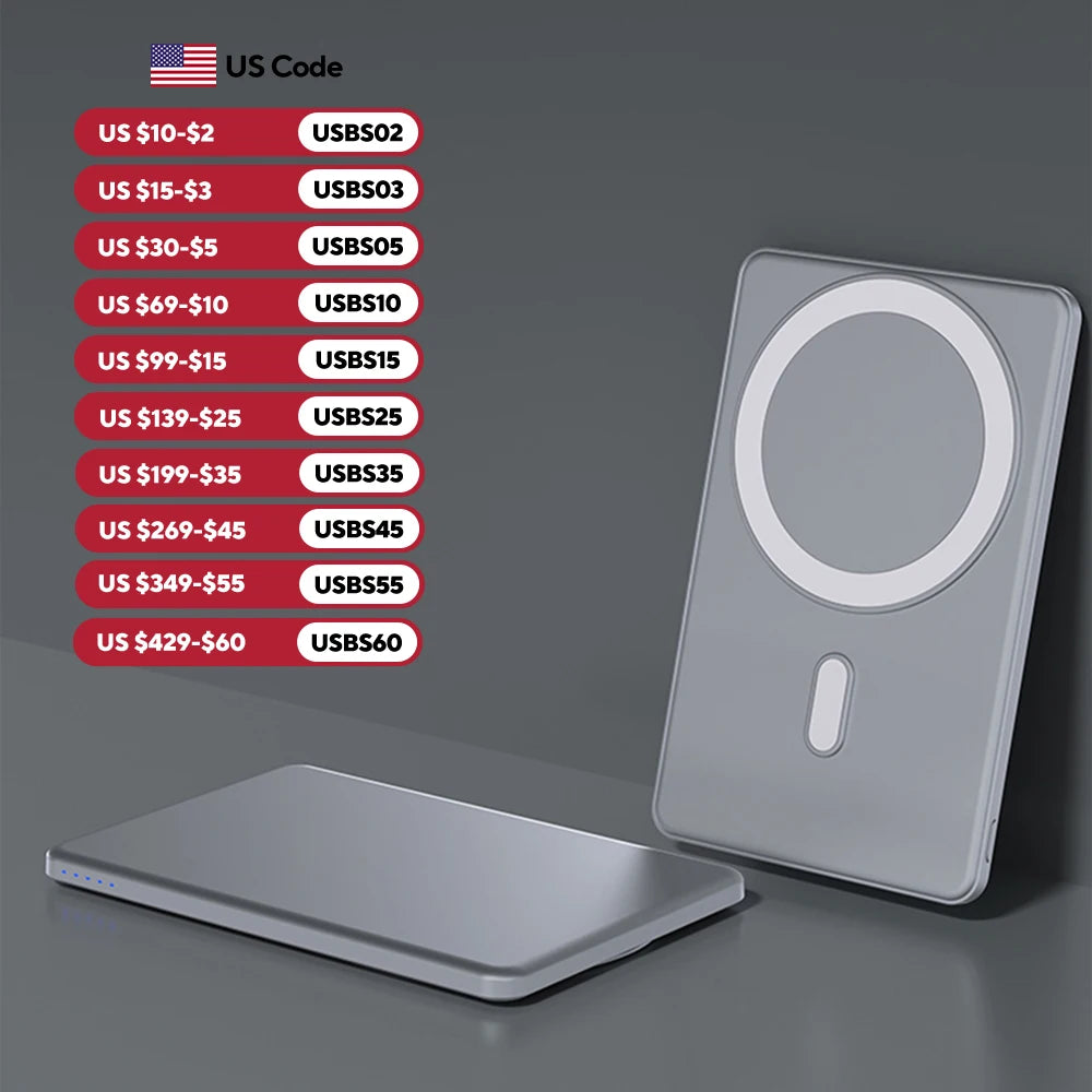 Magnetic Wireless Power Bank for Magsafe For iPhone 16 15 14 13 12 Pro Max 15W 5000mAh Portable Fast Charging External Battery Shopifynow