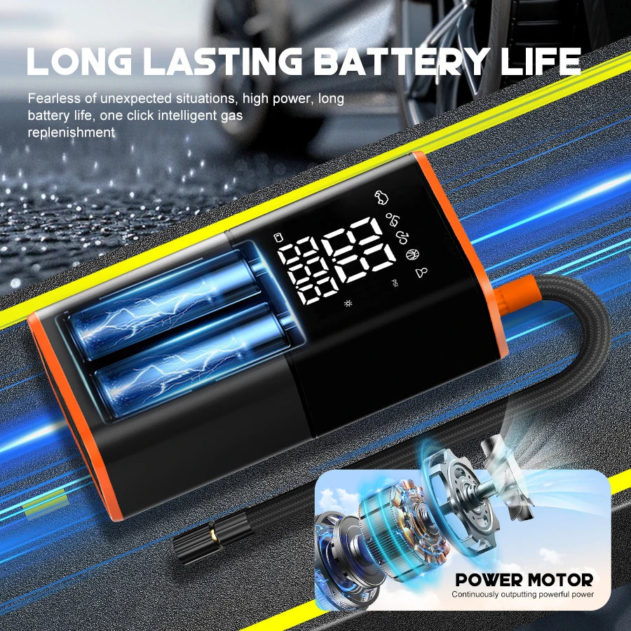 ABS Car Tyre Inflator Portable Air Compressor Car Inflatable Pumps Air Pump Suitable For Inflating Car Motorcycle Bicycle