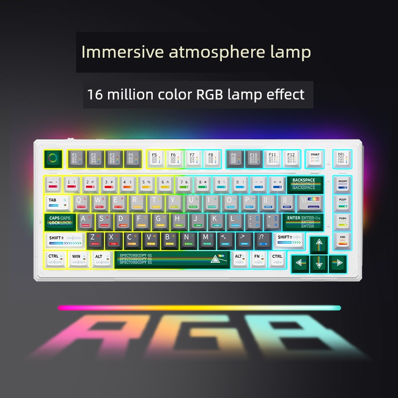 Ikbc Customized Mechanical Keyboard K75 Spectrum Three-Mode RGB Wired Wireless Bluetooth E-Sports Games Office Keyboard Shopifynow