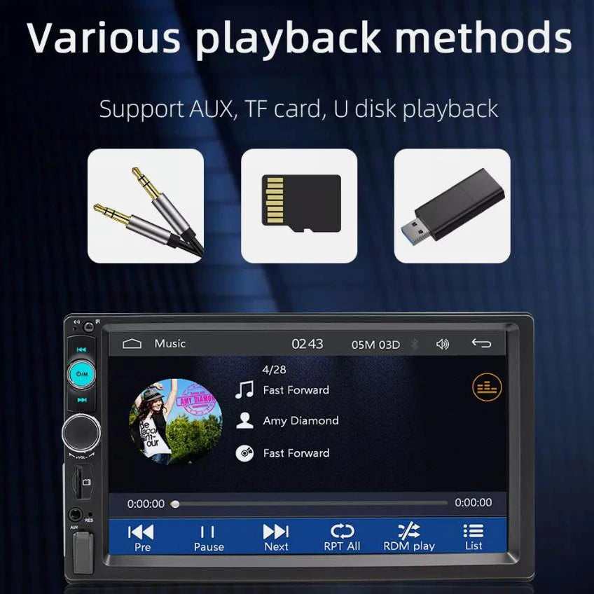 7inch Quality Single 1Din Touch Screen Car Stereo Radio With Handle Remote Control Camera For Apple/Android CarPlay Bluetooth Shopifynow