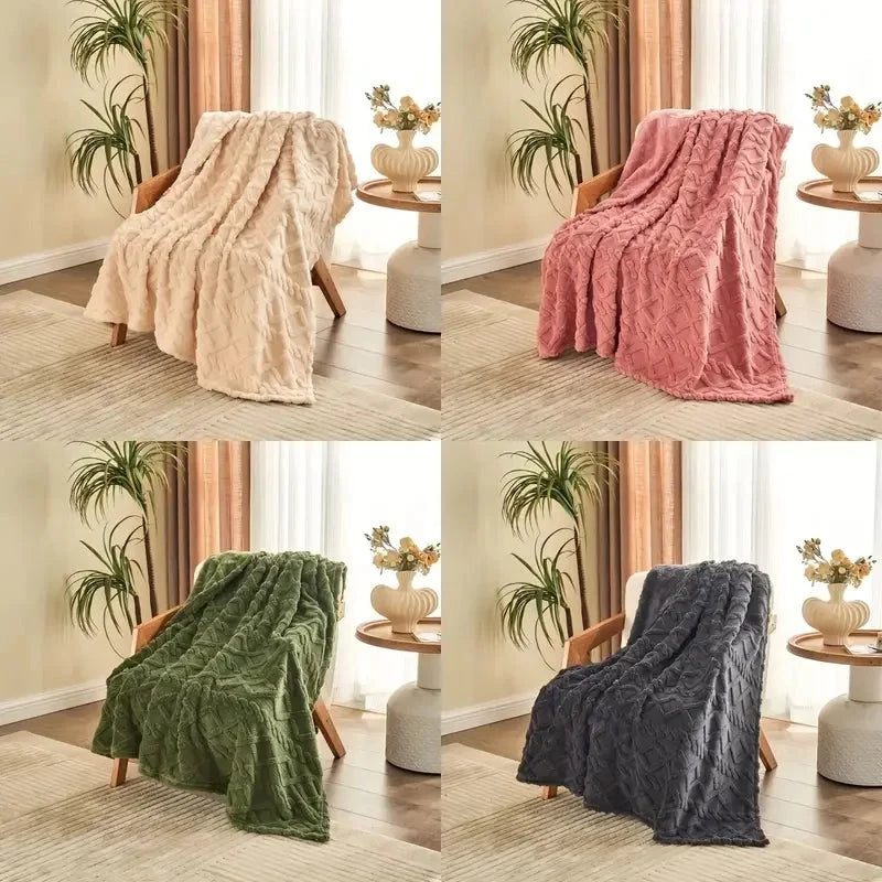 ltra-Soft 3D Plush 1pc Luxurious Fleece Blanket - Dense Weave for Exceptional Warmth, Cozy Flannel Throw Shopifynow