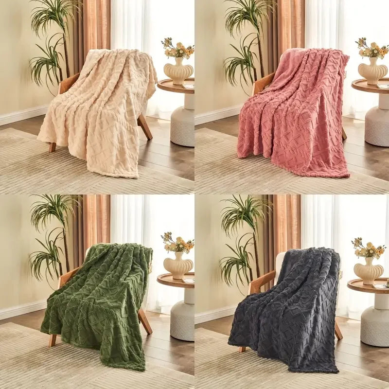 ltra-Soft 3D Plush 1pc Luxurious Fleece Blanket - Dense Weave for Exceptional Warmth, Cozy Flannel Throw Shopifynow
