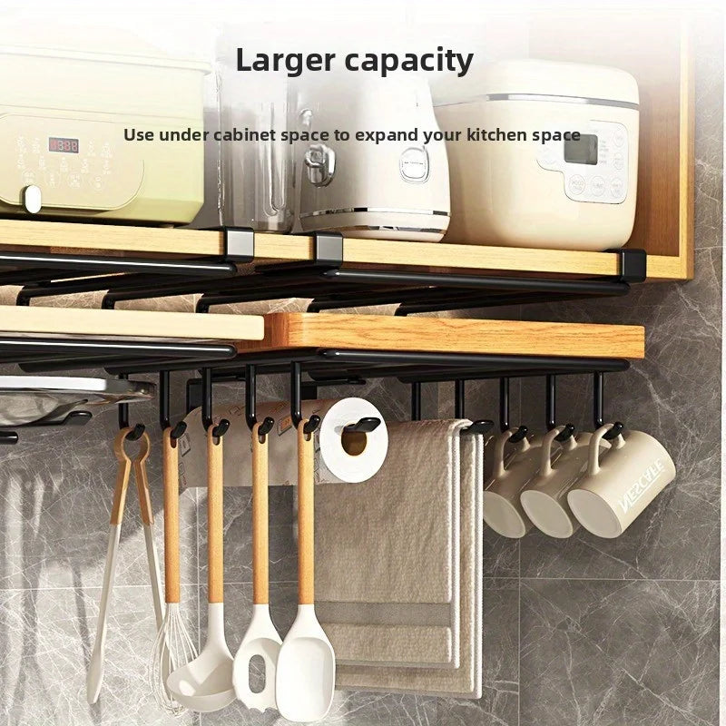 Kitchen Hanging Organizer with Hooks for Hanging Pots and Pans Tidy and Convenient, Kitchen Paper Towel Holder, Pot Lid Holder Shopifynow