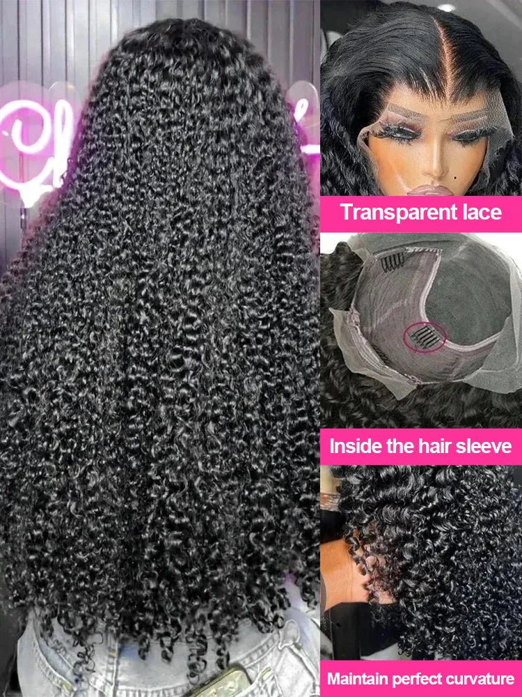 300% High Density Loose Deep Wave 40Inch 13x6 13x4 HD Lace Frontal Human Hair Wig Full Glueless Ready To Go Preplucked Curly Wig - Shopifynow