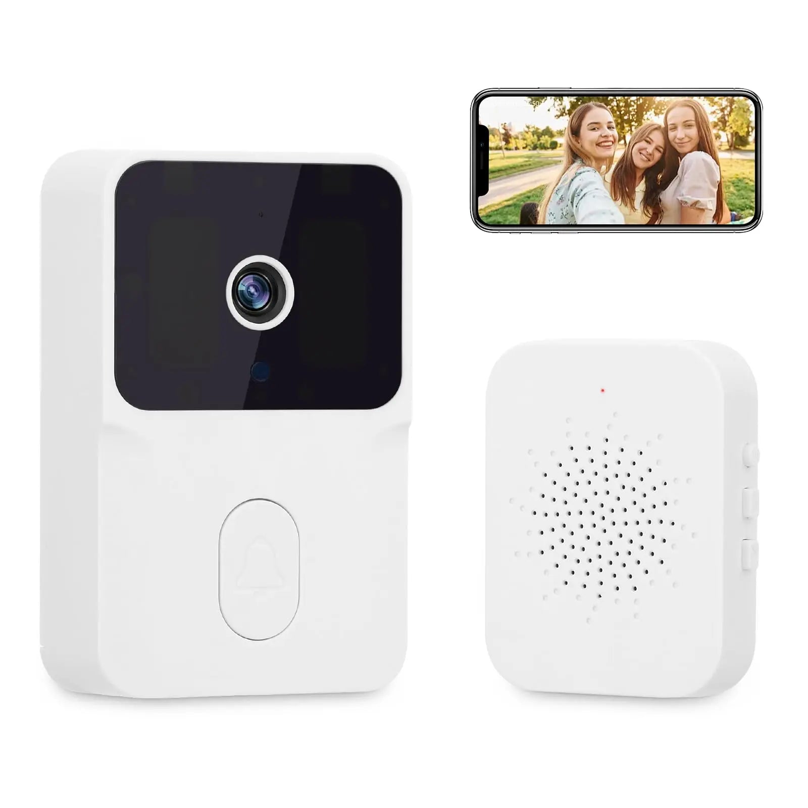 Doorbell Smart Home Door Bell Wireless Rechargeable Battery Outdoor HD Camera Two Way Audio Visual phone monitoring Doorbell Shopifynow