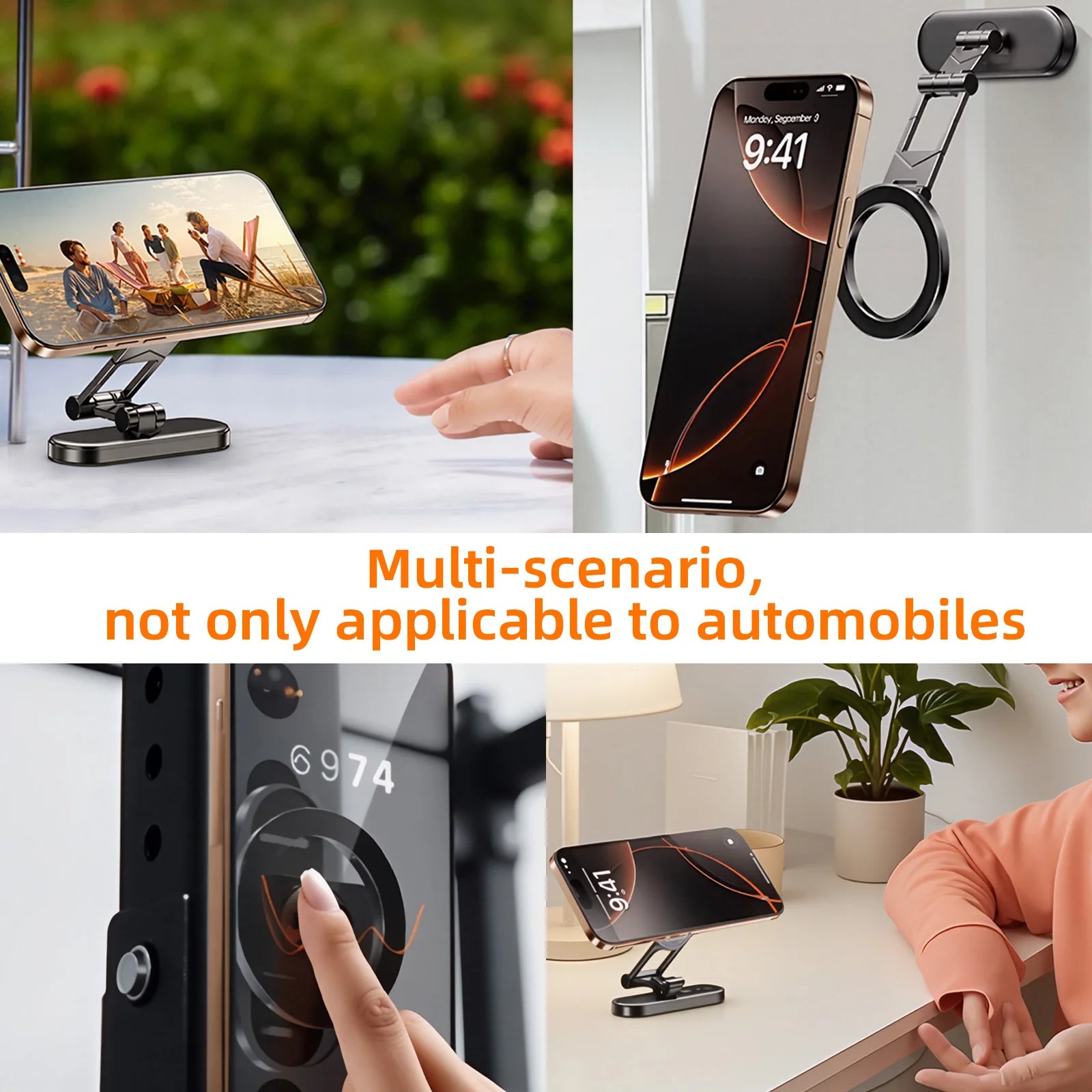 Dual Side Magnetic Car Phone Holder for Magsafe Car Dashboard Mount 360° Rotation Phone Holder for iPhone 17 16 15 Android