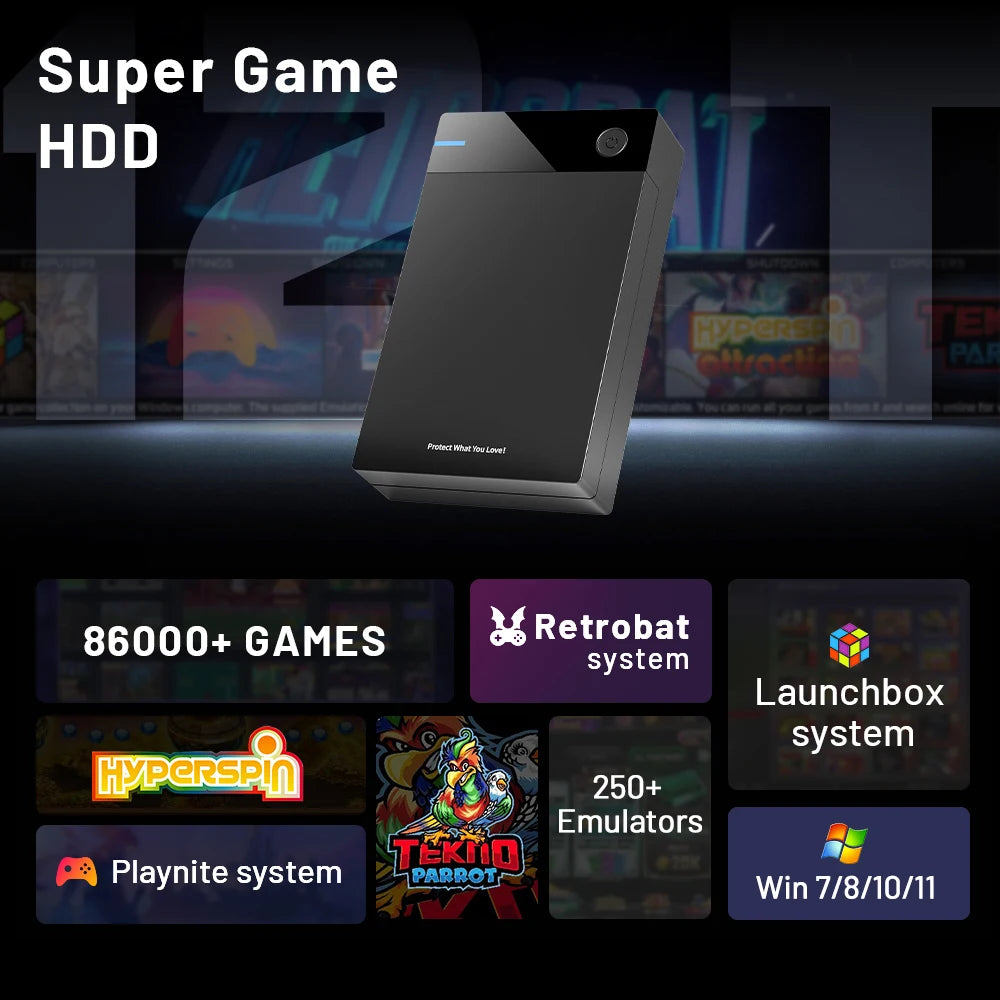 12TB Gaming HDD with Hyperspin Launchbox Retrobat Playnite with 86000+ Retro Video Games Super Console for PS3/PS2/PS/WII/WIIU - Shopifynow