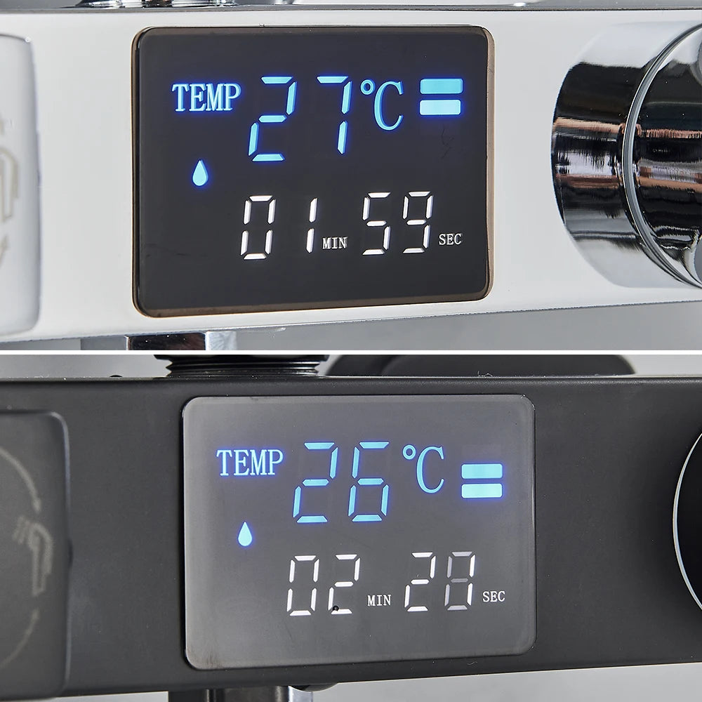 Black Digital Display Thermostatic Shower Faucet Bathroom Thermostatic 4 ways Rainfall Shower Mixer Tap,Shelf and Bidet Faucets - Shopifynow