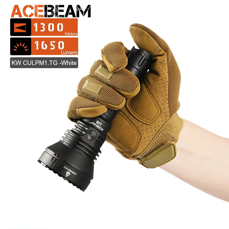 ACEBEAM L19 2.0 Hunting Flashlight 2200 Lumens 1184 Yards Long-Rang Rechargeable Flashlight for Night Hunting - Shopifynow