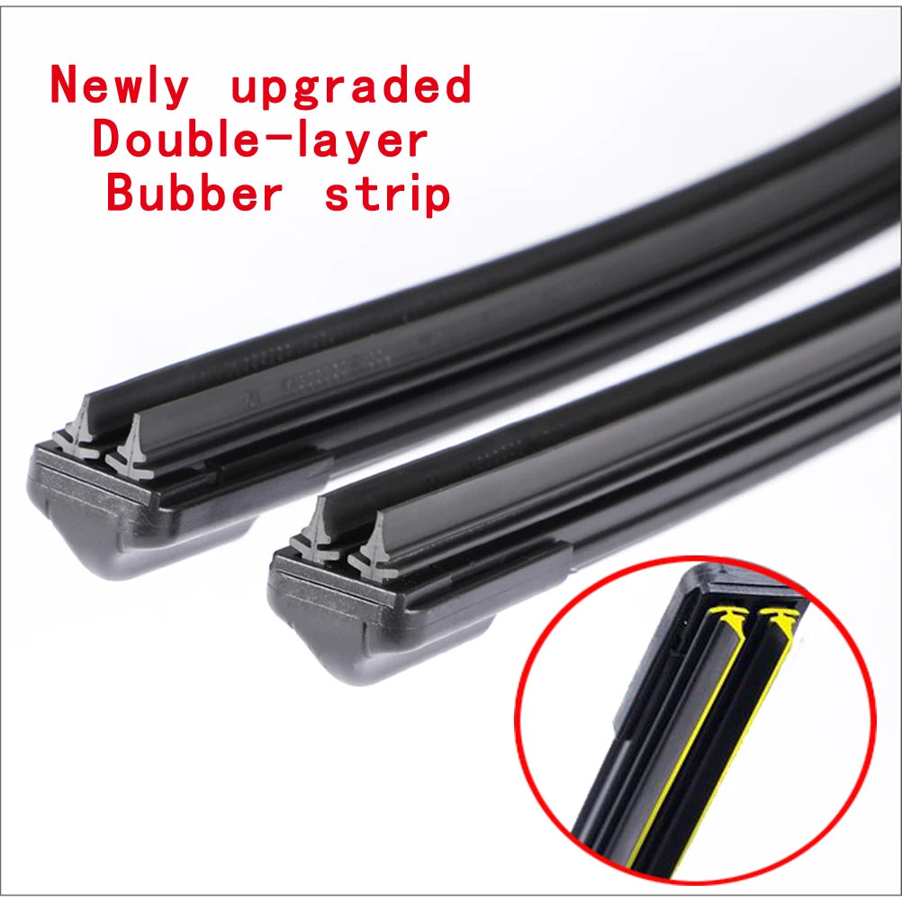 Car Windshield Wiper blades Universal Soft Double layer Rubber Frameless Bracketless car wipers 14" 16" 19" 20" 21" 22" 24"26"
