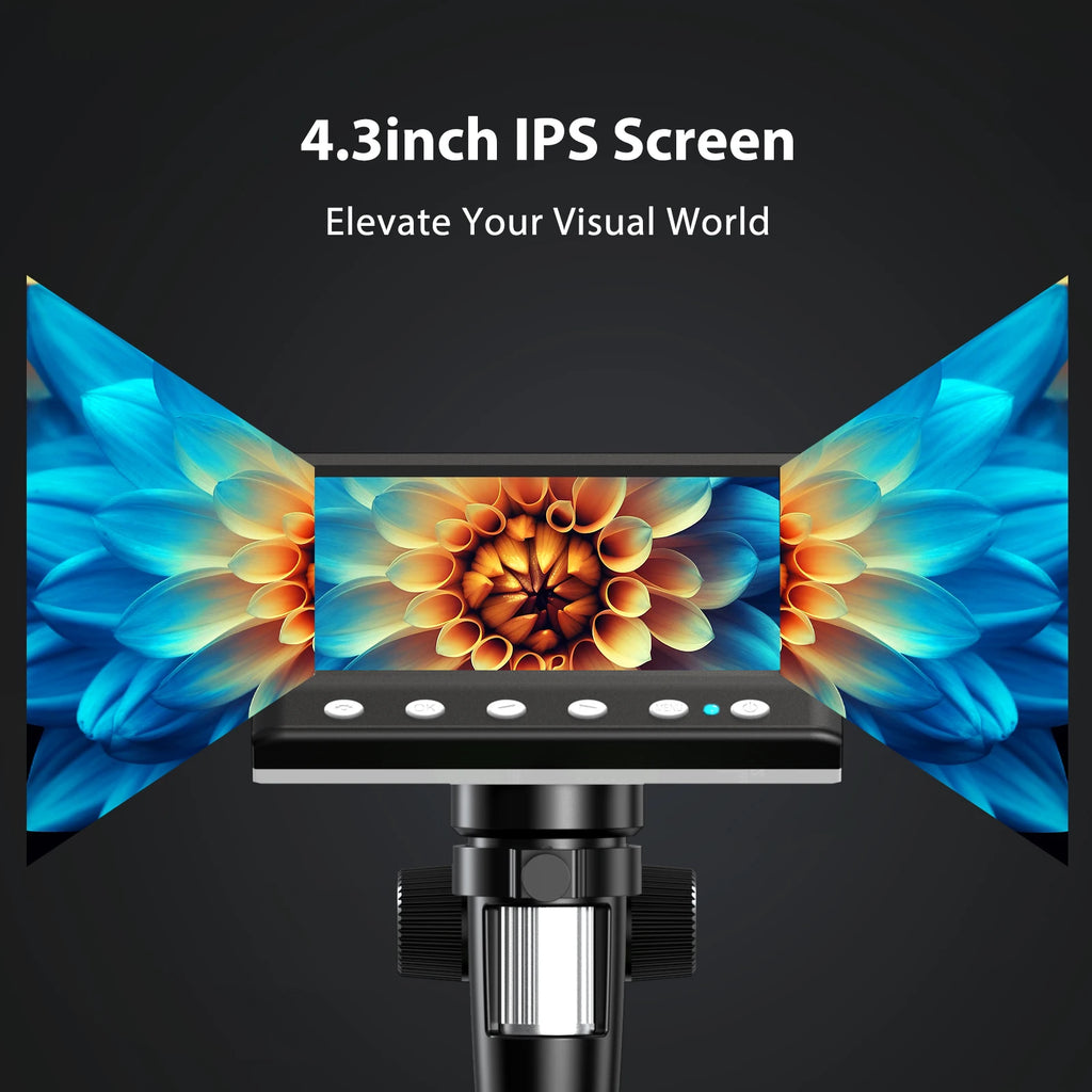 Hayve 4.3'' Digital Microscope 1000X Coin Microscope 1080P Video Microscope for Adult Soldering Microscope With 8 LEDs , PC View Shopifynow