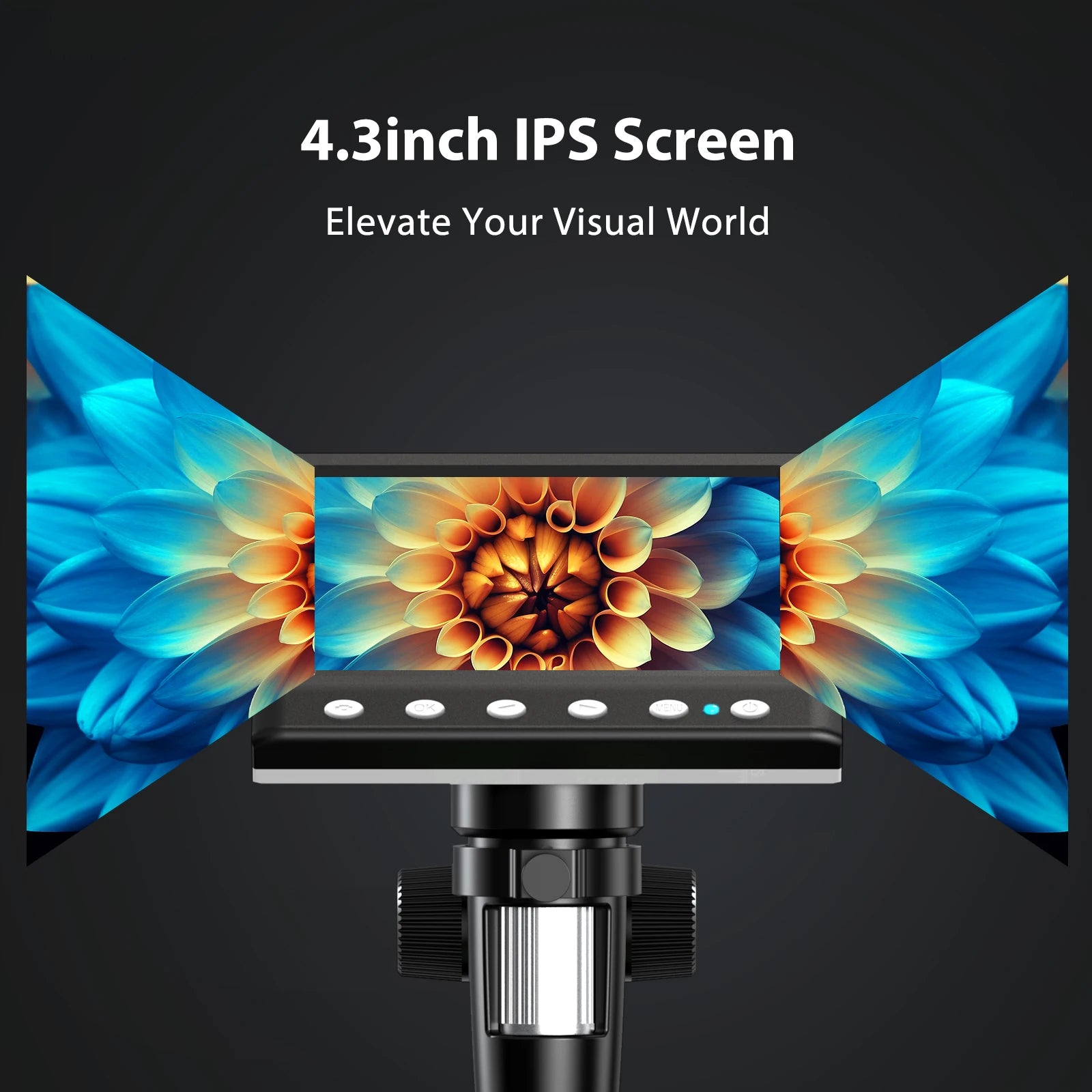 Hayve 4.3'' Digital Microscope 1000X Coin Microscope 1080P Video Microscope for Adult Soldering Microscope With 8 LEDs , PC View Shopifynow