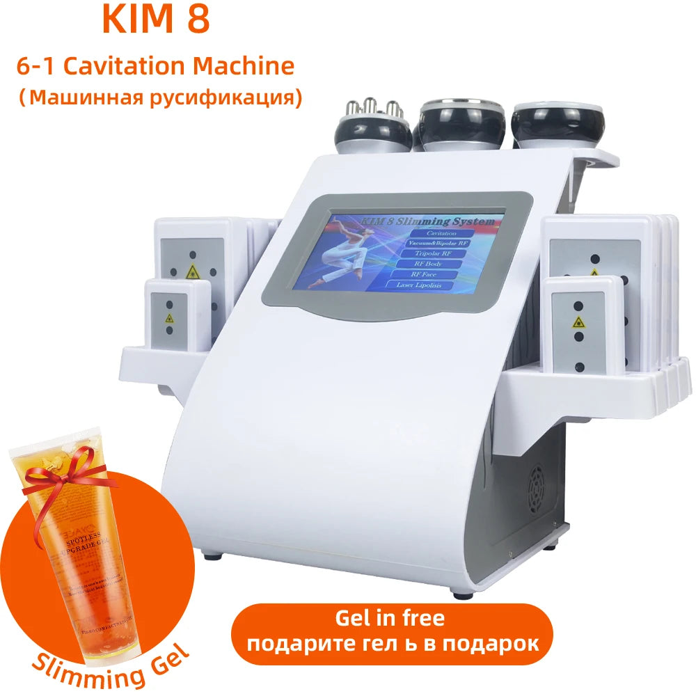 6 In 1 40K Ultrasonic Cavitation Machine Weight Loss Skin Lift Tightening Vacuum Lipo KIM8 Body Slimming Machine Body Shaping - Shopifynow
