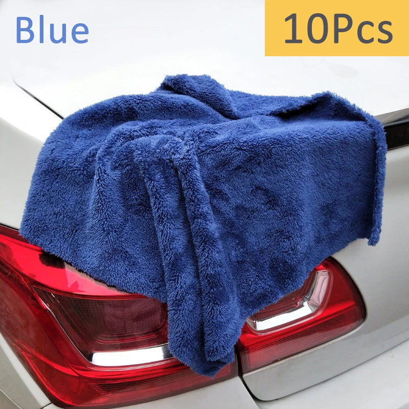 3/5/10pcs Car Wash Microfiber Towel Cleaning Drying Car Polishing Cloth Soft Edgeless Car Detailing Waxing Towel 40X40CM 350GSM Shopifynow