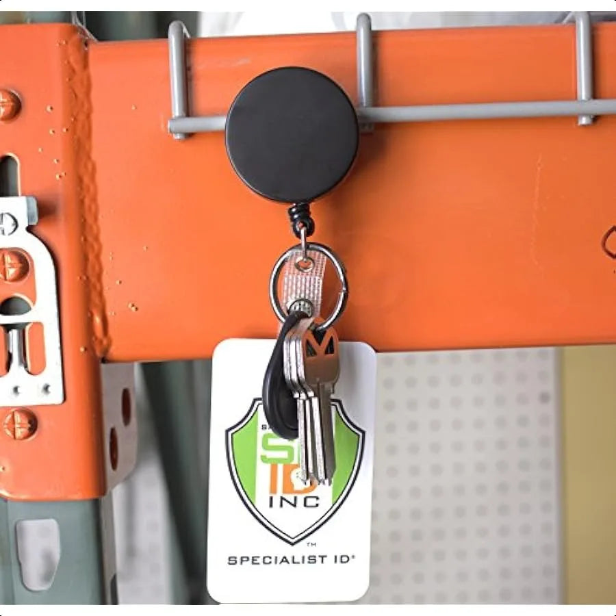 2 Pack Super Heavy Duty Retractable Keychain 8oz or 10 Keys Durable 48 4 Ft Kevlar Lanyard Rugged Polycarbonate Key Chain Ring