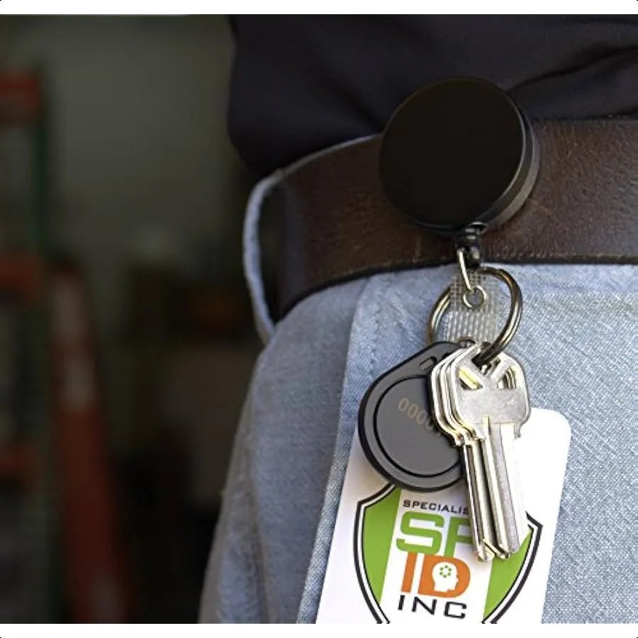 2 Pack Super Heavy Duty Retractable Keychain 8oz or 10 Keys Durable 48 4 Ft Kevlar Lanyard Rugged Polycarbonate Key Chain Ring