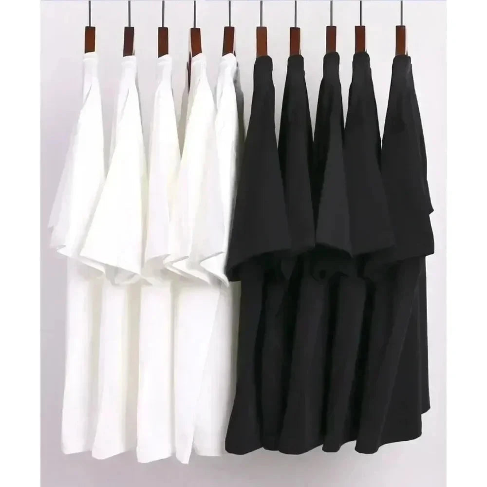 Men's Black 100% Cotton Loose T-Shirt with White "IT IS WHAT IT IS" Stroke Print - Casual Short Sleeve Crew Neck Loose T-Shirt Shopifynow