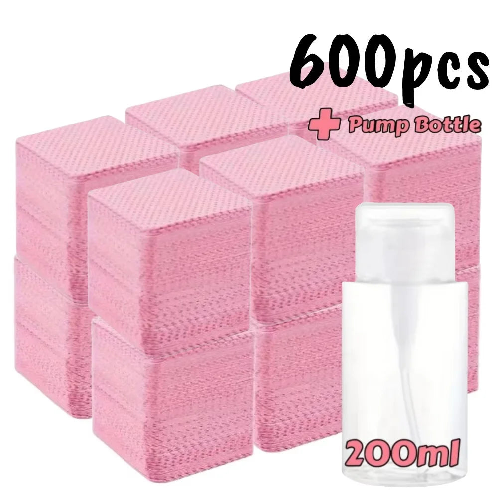20/600pcs Lint-Free Nail Wipes Gel Cleansing Tissues Aluminum-Free Nail Polish Remover Pads for NaiArt Beauty Cleaning Care Tool - Shopifynow