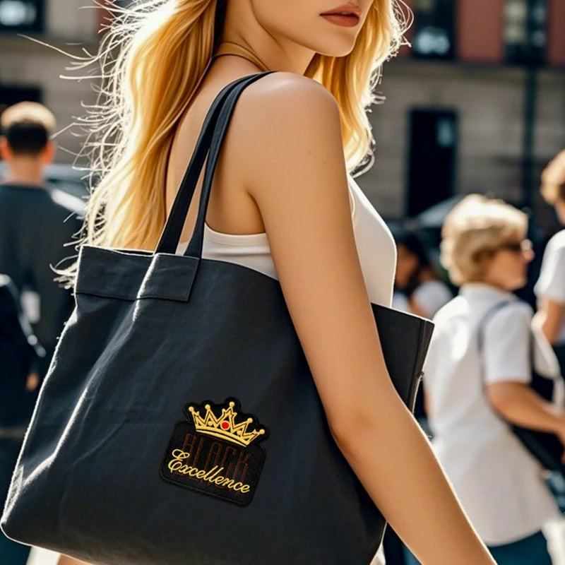 5Pcs Embroidered Black Crown Patches, Ironing Women's Embroider Badges Appliques, Used for Girls' Hat Decoration DIY Decorations for Clothes, Jackets, Pants Shopifynow