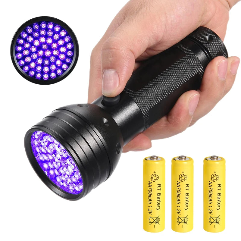 395nm UV Flashlight Black Light Waterproof 51 LED Flashlight Set with AA Battery for Home & Hotel Inspection Pet Urine Detector Shopifynow