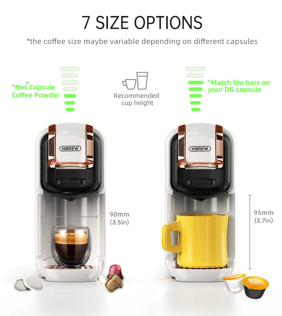 HiBREW Multiple Capsule Coffee Machine, Hot/Cold Dolce Gusto Milk Nespresso Capsule ESE Pod Ground Coffee Cafeteria 20Bar 5 in 1 - Shopifynow