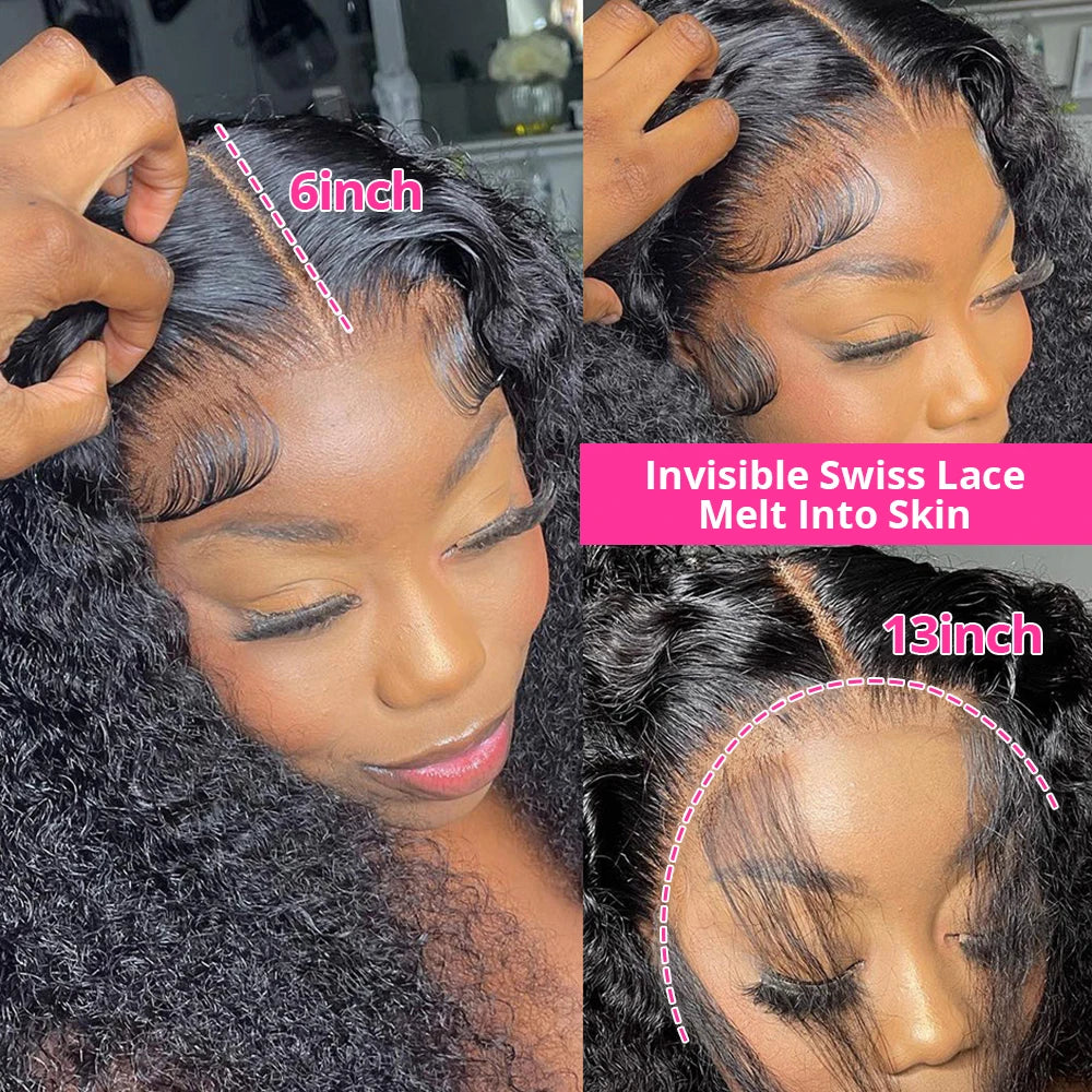 300% High Density Loose Deep Wave 40Inch 13x6 13x4 HD Lace Frontal Human Hair Wig Full Glueless Ready To Go Preplucked Curly Wig - Shopifynow