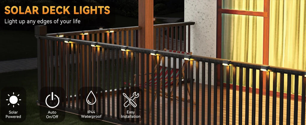 16-Pack Outdoor Solar Deck Lamp For Outdoor Stairs, Steps, Fences, Yards, Patios And Paths LED Light (Warm White) Shopifynow