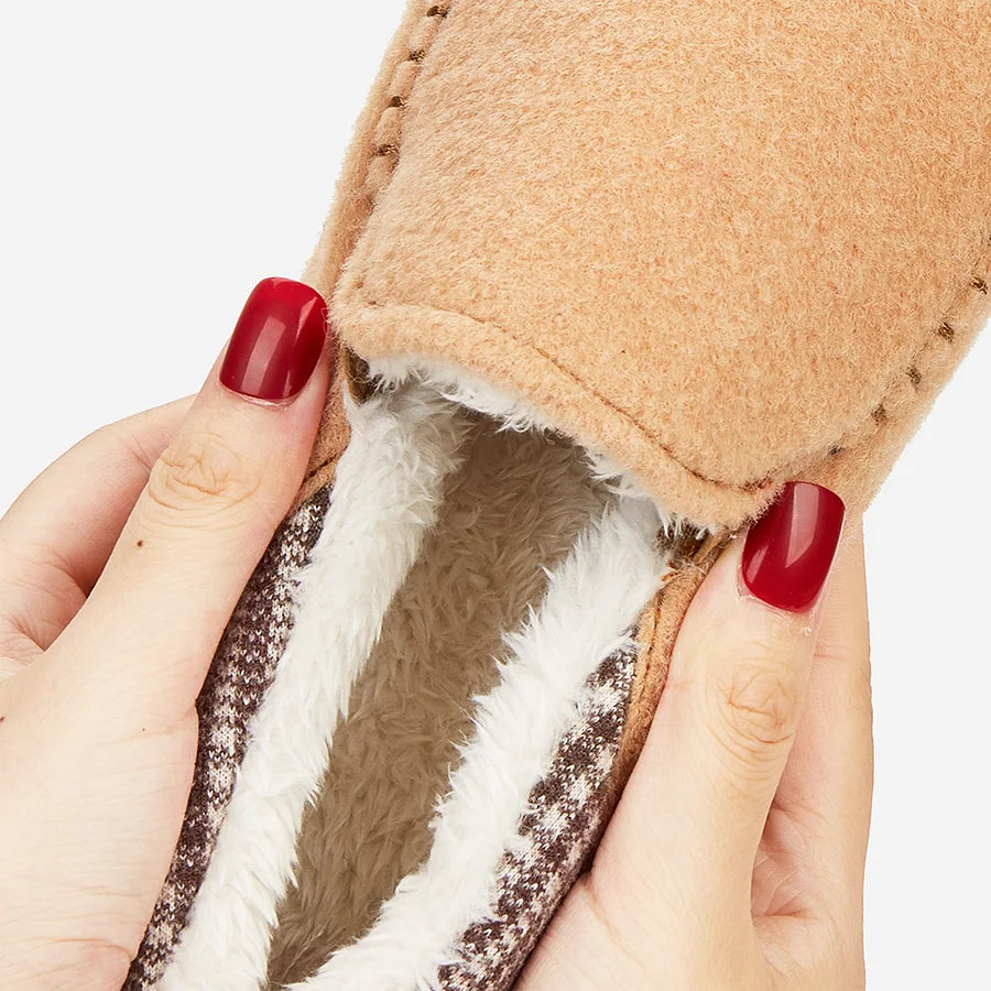 Winter Slippers for men Mark Line Sole Comfortable Felt Warm Non Slip Soft Memory Foam Cushion House Shoes Shopifynow