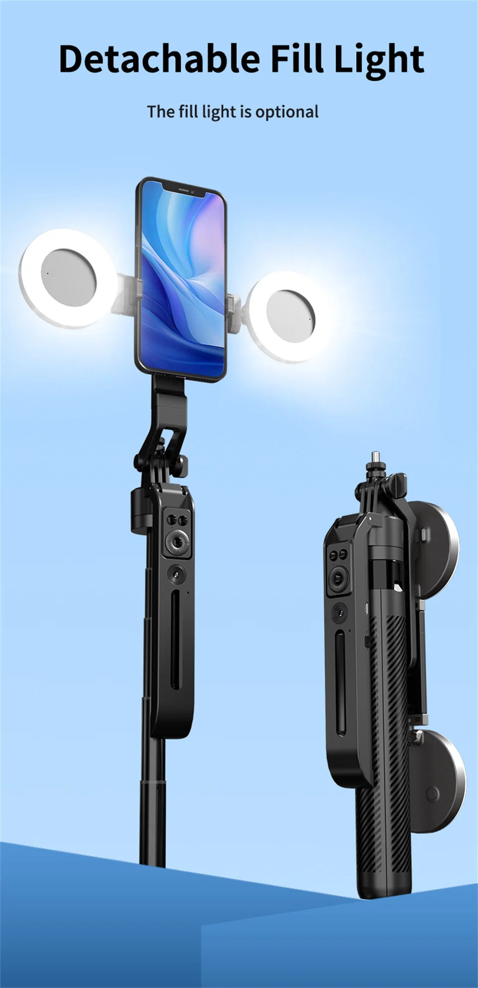 FANGTUOSI New Tripod Gimbal Stabilizer for Smartphone Camera, Tripods Stand Bluetooth Selfie Stick brackets AI Follow-Up Holder - Shopifynow