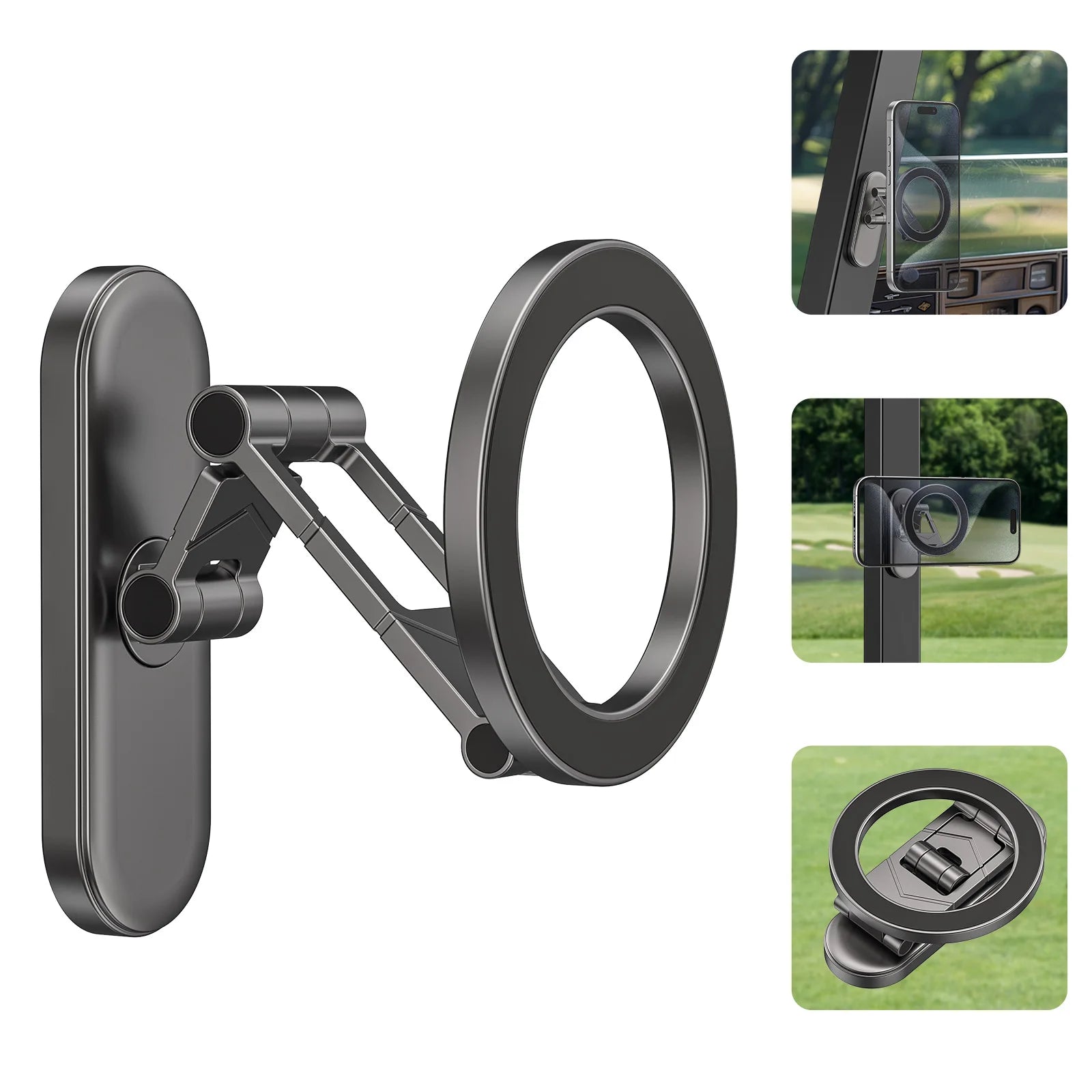 Dual Side Magnetic Car Phone Holder for Magsafe Car Dashboard Mount 360° Rotation Phone Holder for iPhone 17 16 15 Android