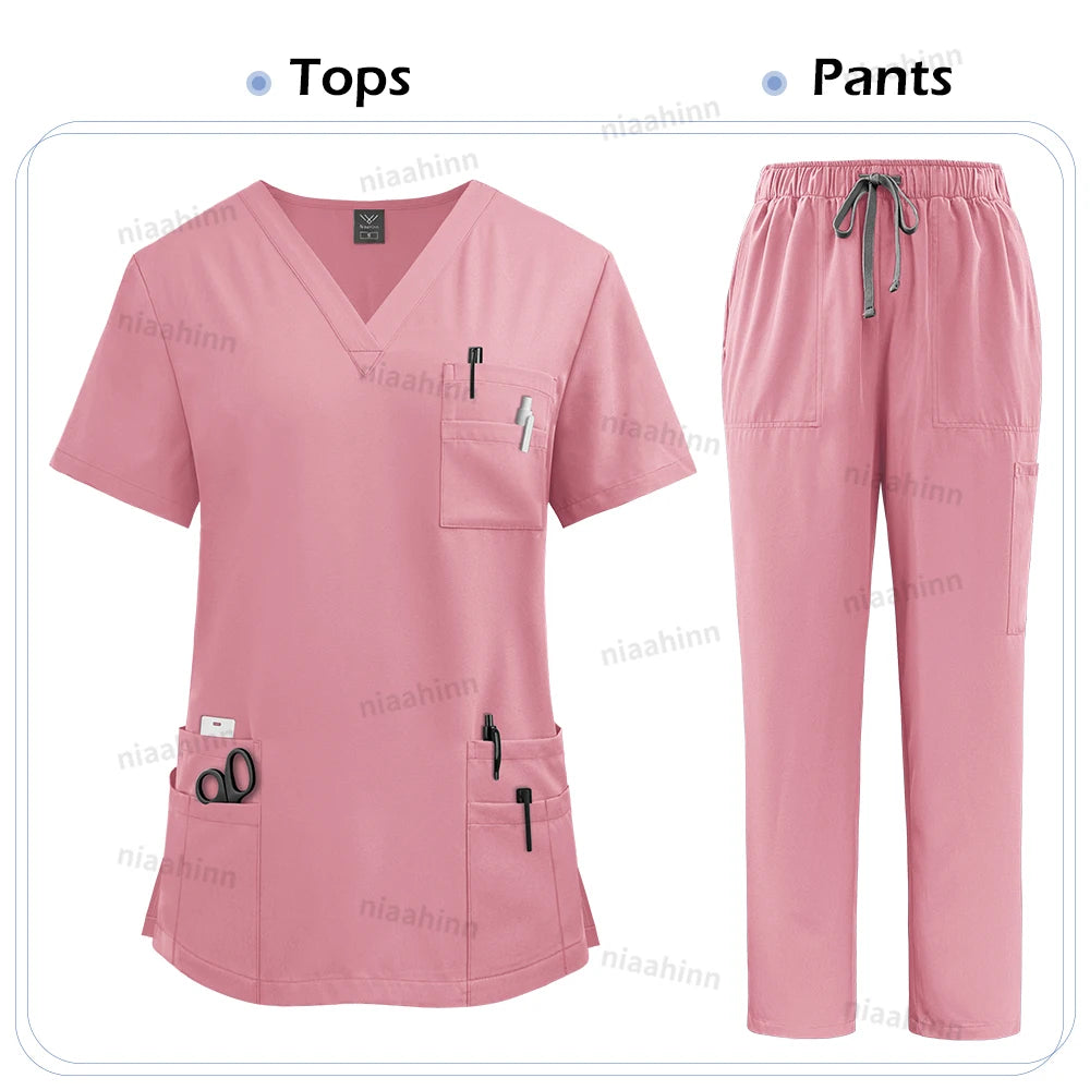 High Quality Medical Clothing for Women Uniform Nurse Lab Coat Unisex Wholesale Tops and Pants Suits Nursing Scrubs Uniforms Set - Shopifynow