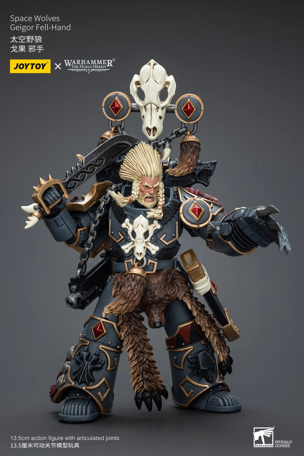 JOYTOY Warhammer 40k 1/18 Action Figures Anime 13.5cm Space Wolves Geigor Fell-Hand Collection Model Toys Shopifynow