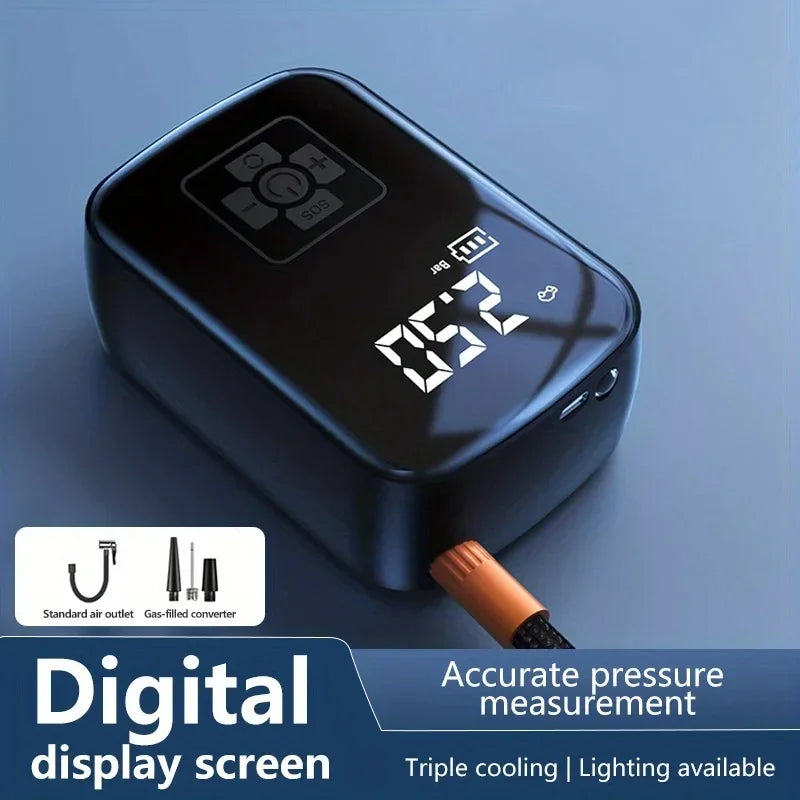 EAFC Portable Tire Inflator Car Tire Inflator Tire Inflator Pump With Digital Display Electric Inflator Mini Bicycle Air Pump