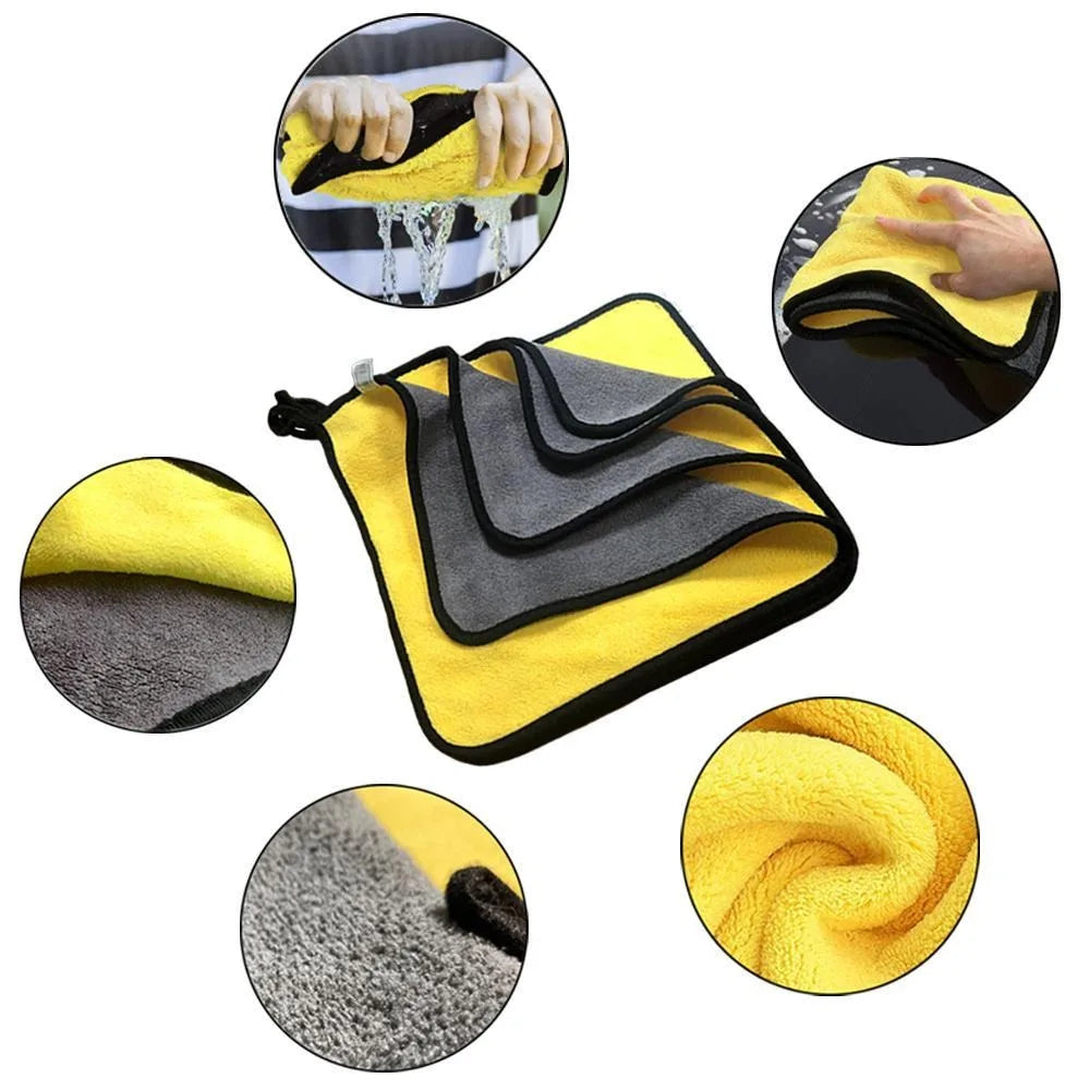 10Pcs Microfiber Cleaning Towel Car Cleaning Cloths Professional Detailing Car Drying Microfiber Towel Wash Towels Accessories