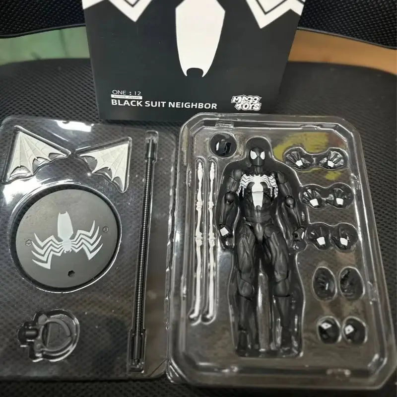 2025 High Quality Black Suit Neighbor Symbiote Spider Man Black Venom Battle Suit Joint Movable Figurine Messtoy Model Gift Shopifynow