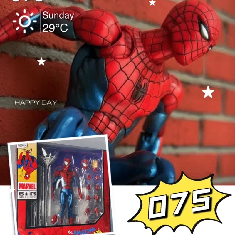 2026IN stock new CT toys 16CM Mafex 075 Spiderman Action Figure Spider Man Multiple Accessories Model Doll Toys Collection Gifts Shopifynow