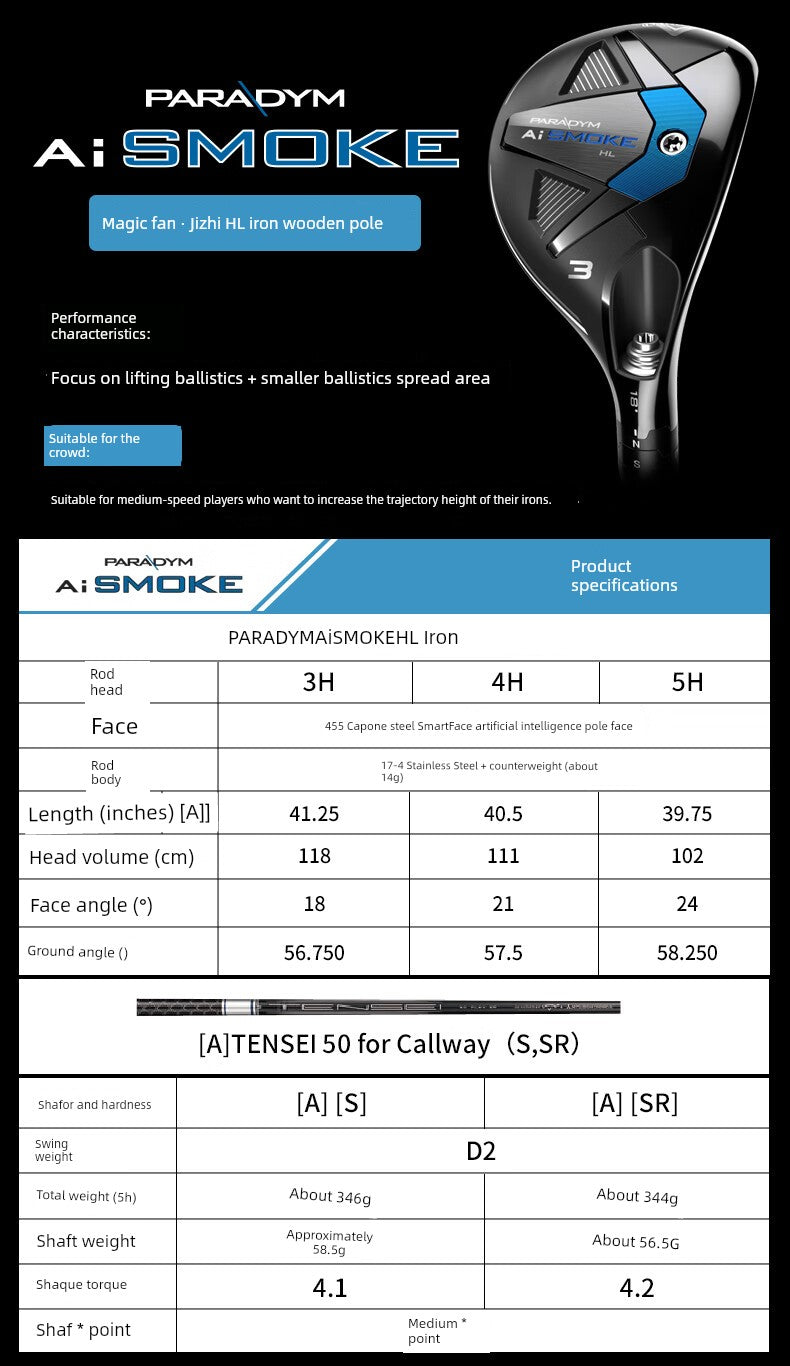 24 New Arrival Callaway Caraway Golf Club Rod Set Male AI Smoke Wooden Pole Matching Apex Iron Pole Shopifynow