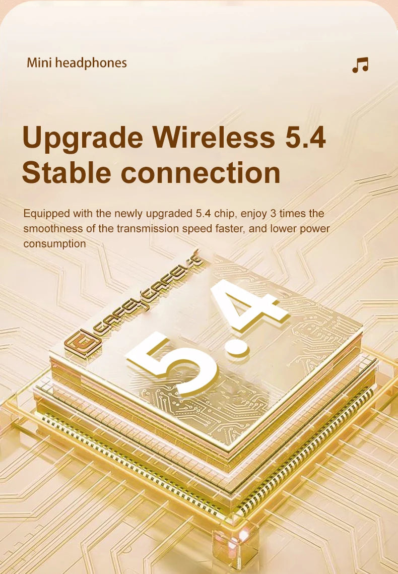 SK26 Bluetooth 5.4 Wireless Earphones Small Earbuds Sleeping Sport Invisible Headphones Bass Sound Quality Headset Sliding Cover Shopifynow