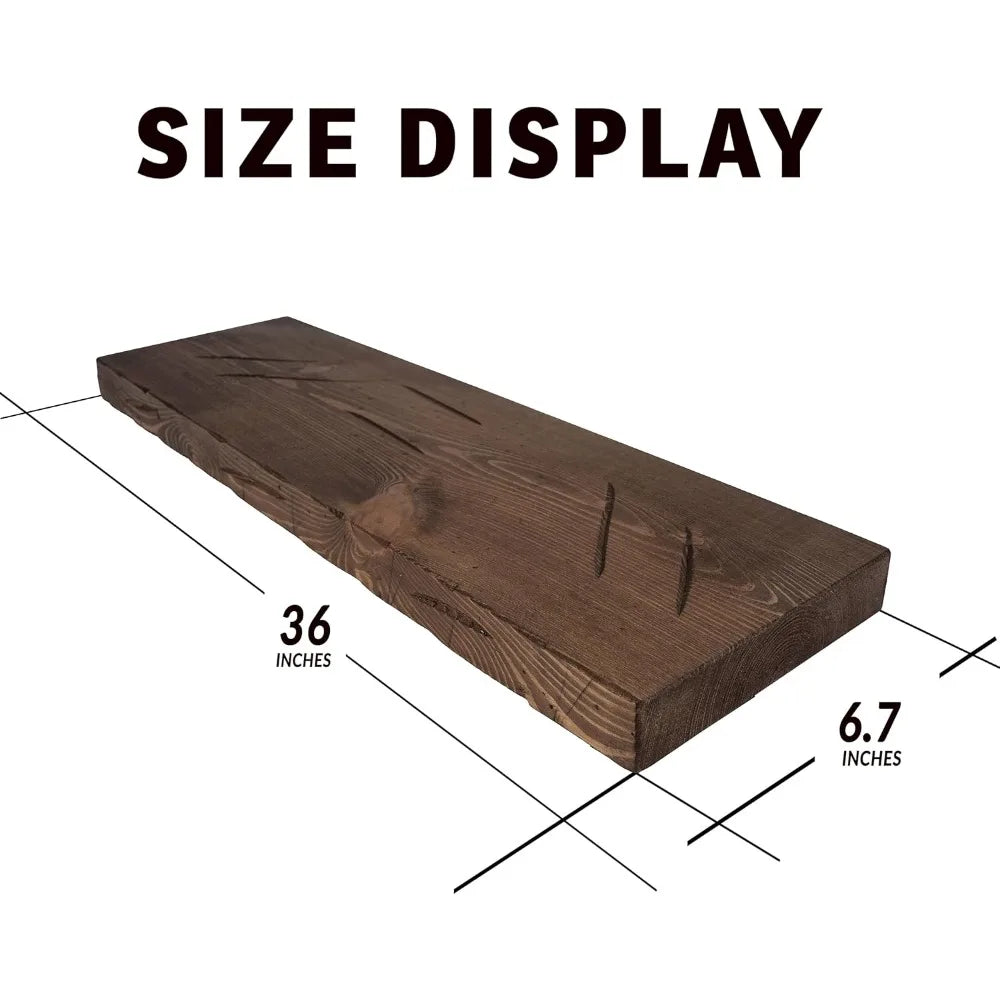 36 Rustic Distressed Wooden Floating Shelves - Wide for Home Use in Bathroom, Living Room, Bedroom, and Kitchen Shopifynow