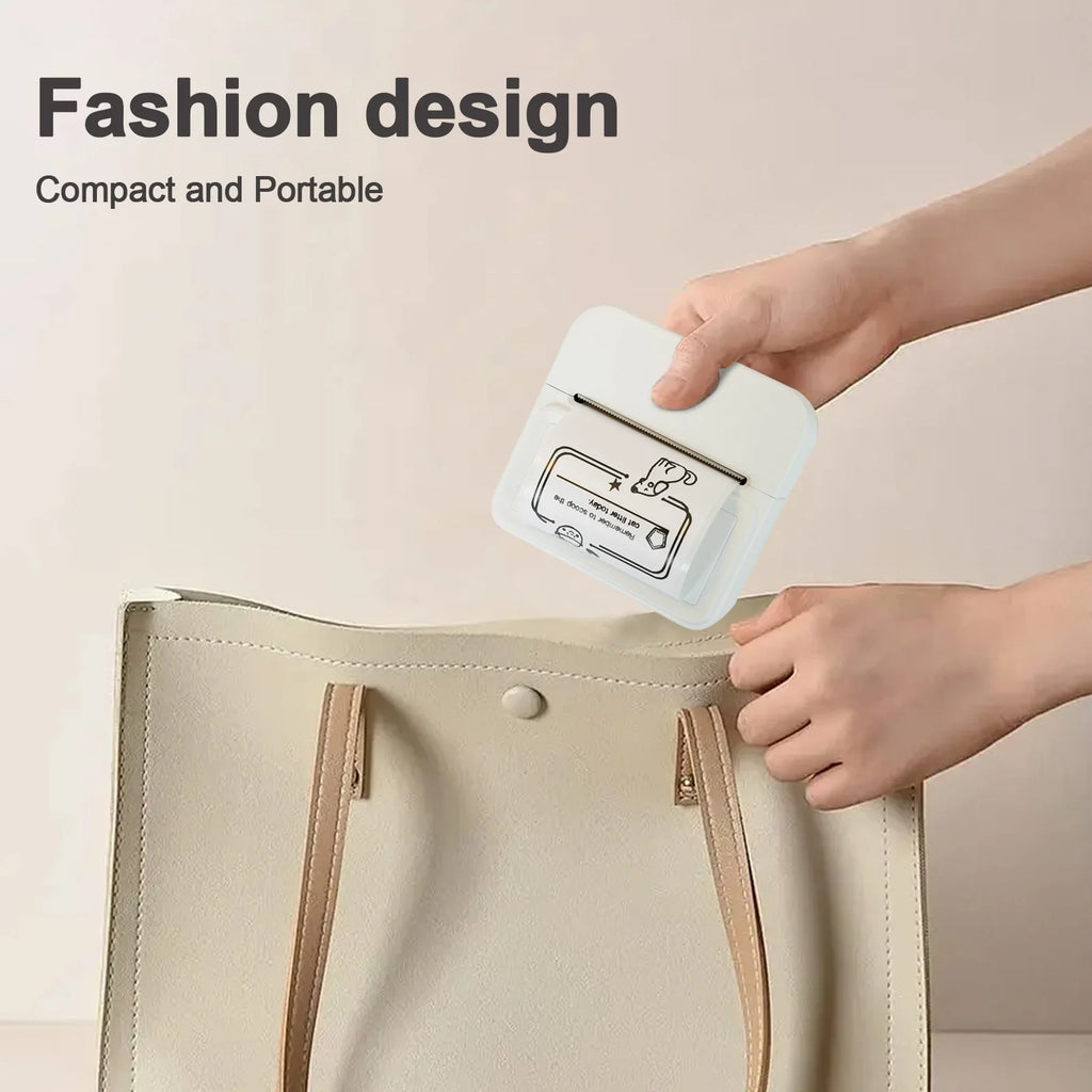 Inkless Thermal Label Printer Portable Bluetooth Pocket Label Maker Home Study with 1roll Stickable Label Paper PC Android IOS Shopifynow
